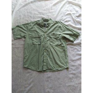 Canyon Creek Mens L Vented Fishing Camping Shirt Button Up Light Green